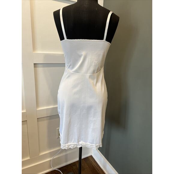 Vtg 60s Sears “Doesn’t Slip” Slip White Lace Boat And Trim 36 Average - Picture 5 of 8